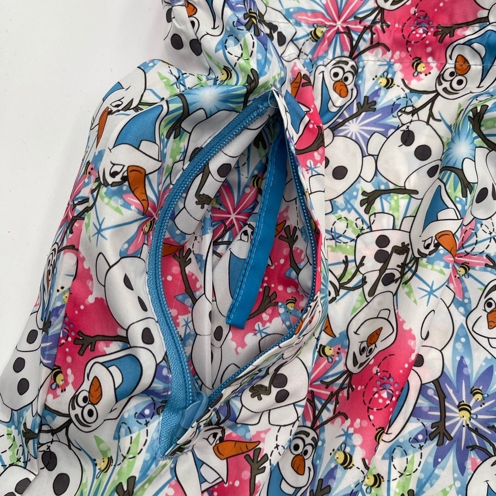 Disneys Frozen Olaf Worms Medium Lightweight Windbreaker AOP Zip Coat Jacket - Picture 7 of 16